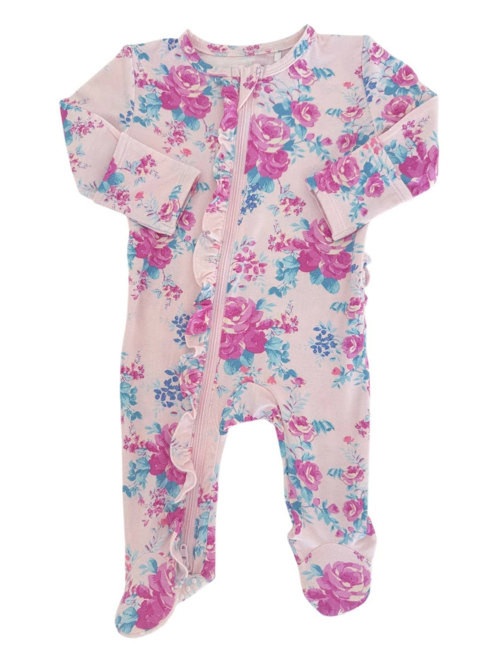 2-Way Zip Ruffle Footie, Garden Secrets