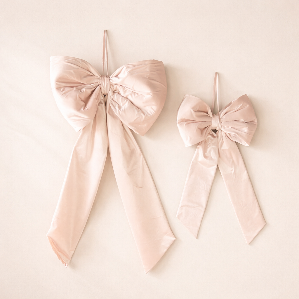 Oversized Light Pink Velvet Bow