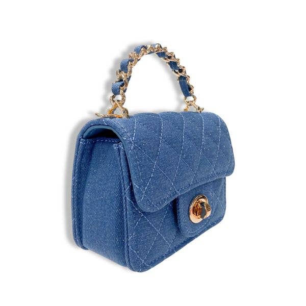 B1382 Sparkly Denim Quilted Purse (3 Colors)