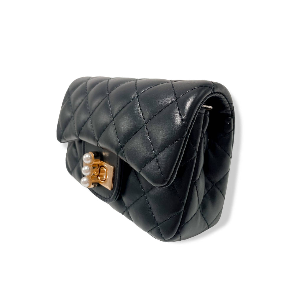 B1336 & B1337  Pearl Closure Quilted Purse (6 Colors)