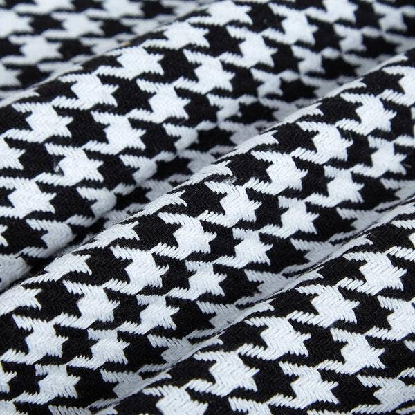 A50 12308 Fur Collar Houndstooth Coat
