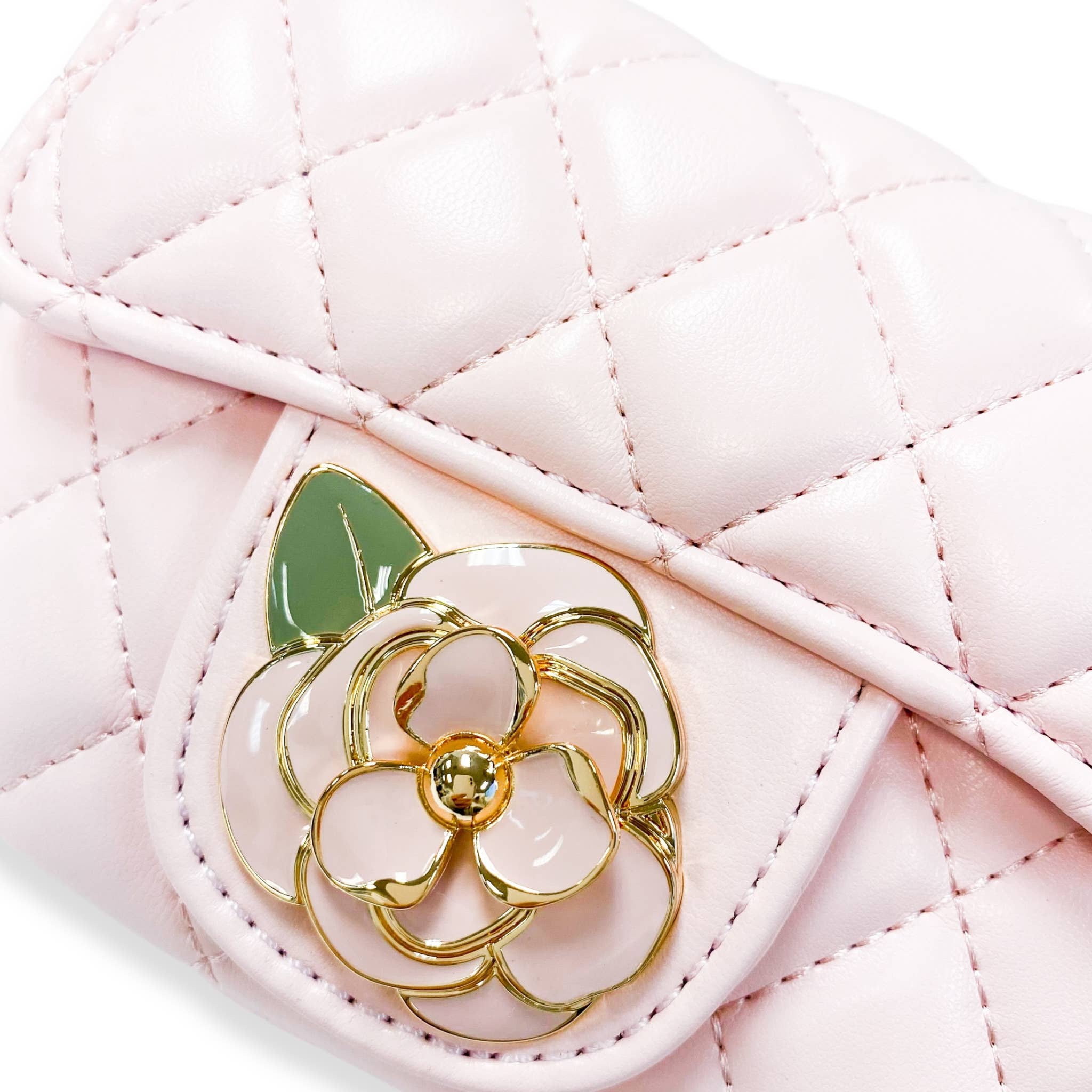 B1384 Floral Decor Quilted Purse (4 Colors)