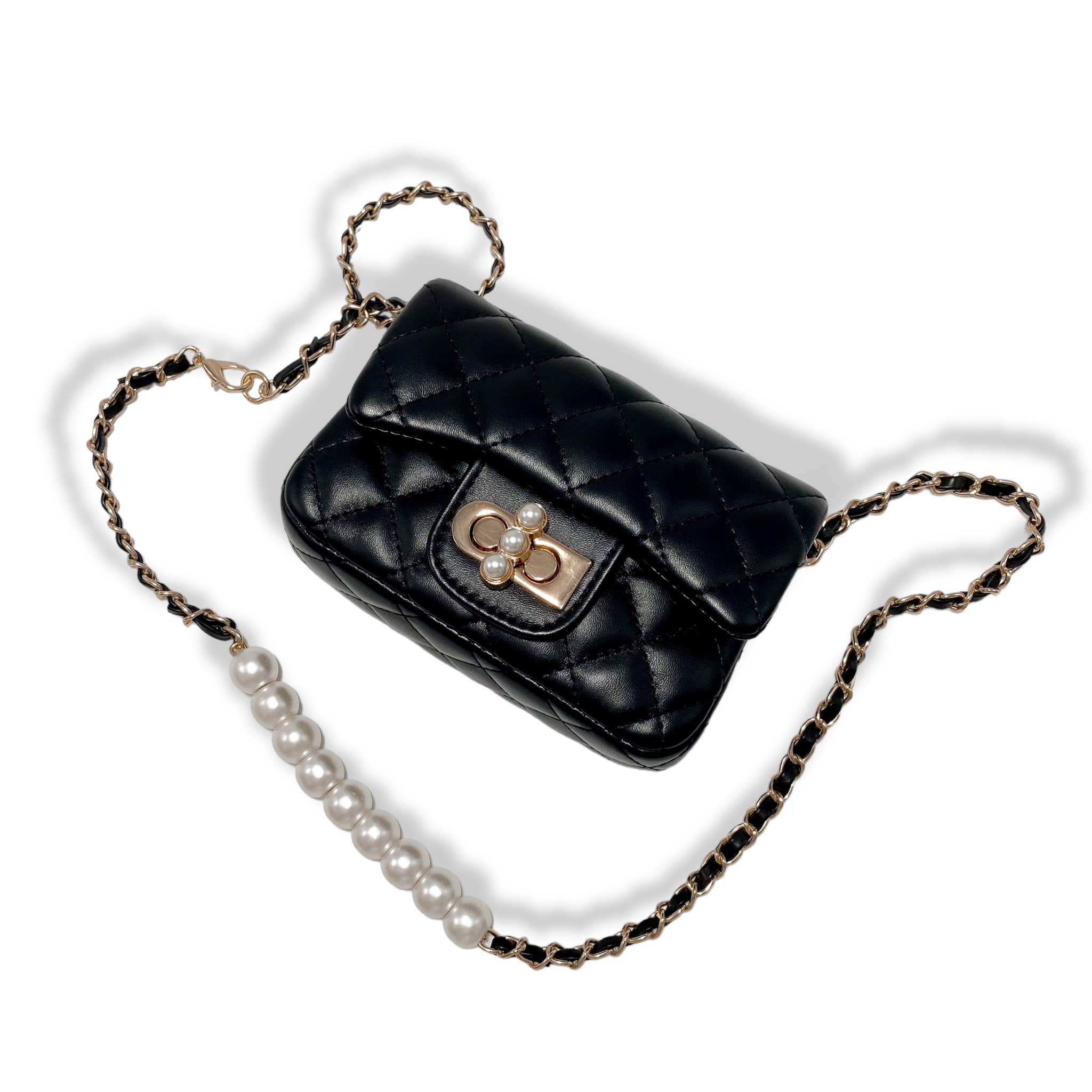 B1336 & B1337  Pearl Closure Quilted Purse (6 Colors)