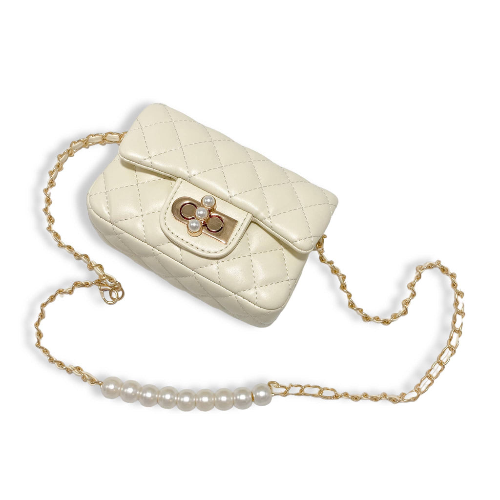 B1336 & B1337  Pearl Closure Quilted Purse (6 Colors)