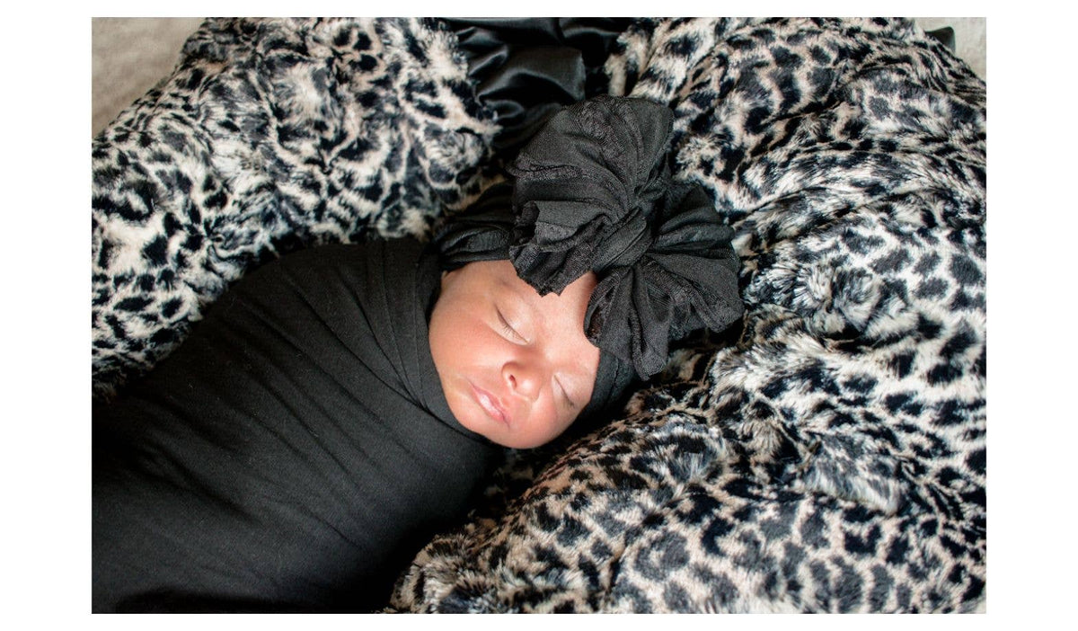 Black | Ruffled Baby Headband