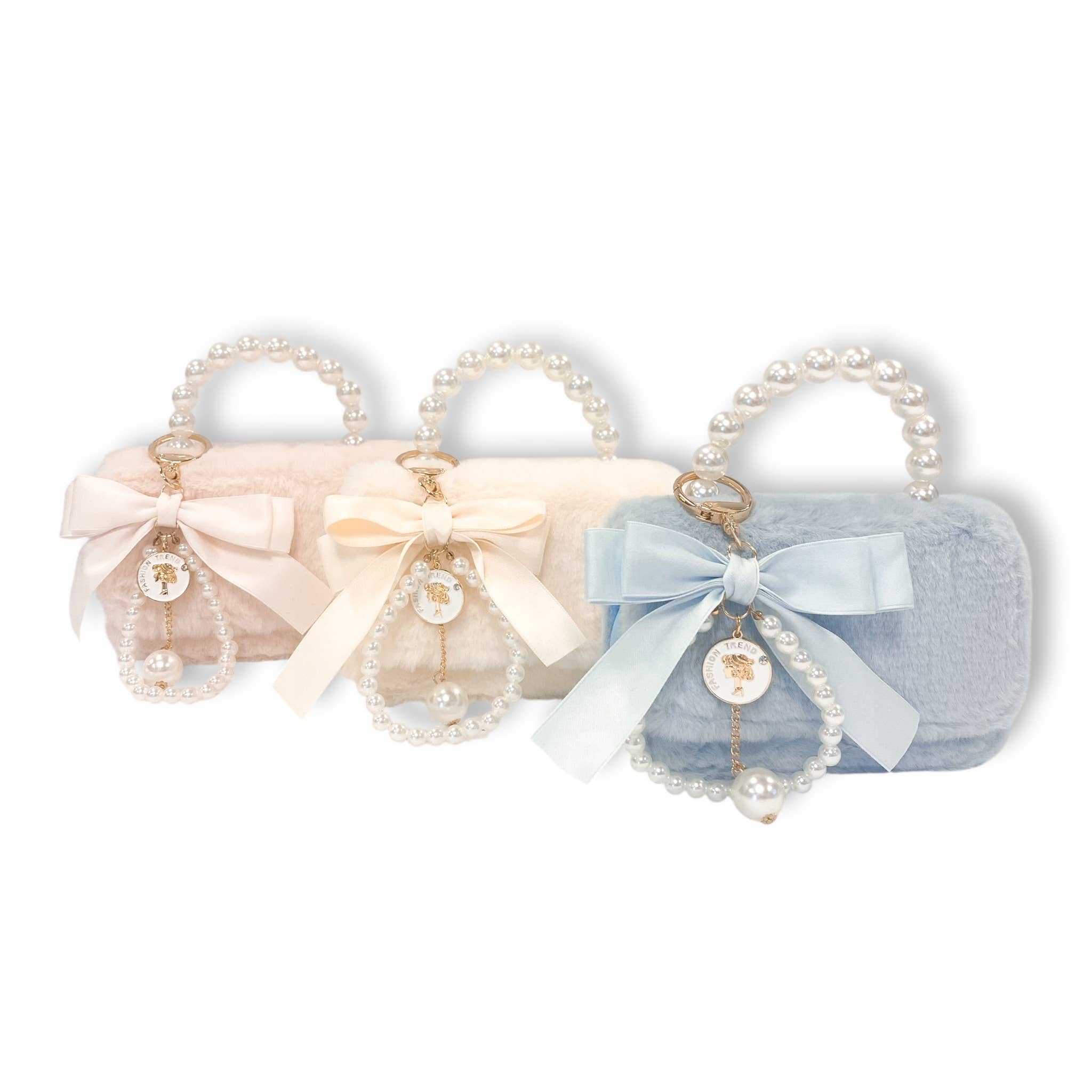 B1329 Furry Purse w/ Charm (3 Colors)