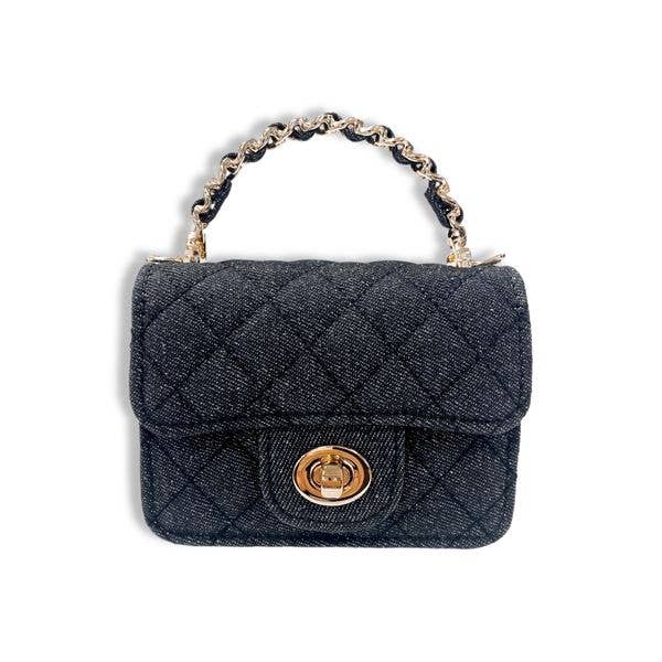 B1382 Sparkly Denim Quilted Purse (3 Colors)