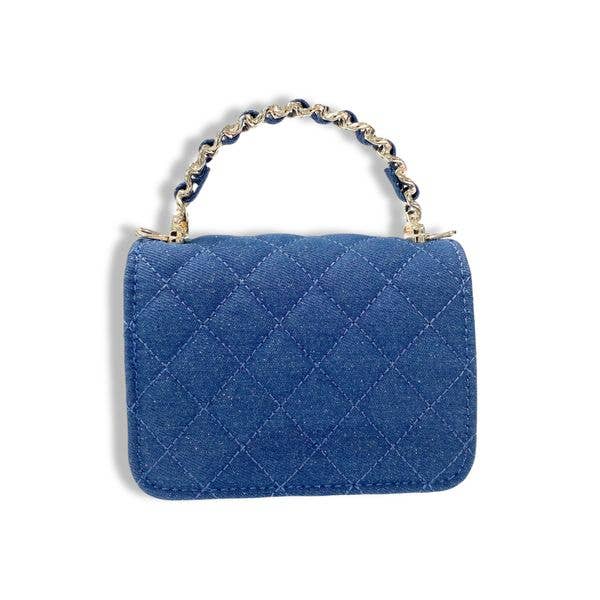 B1382 Sparkly Denim Quilted Purse (3 Colors)