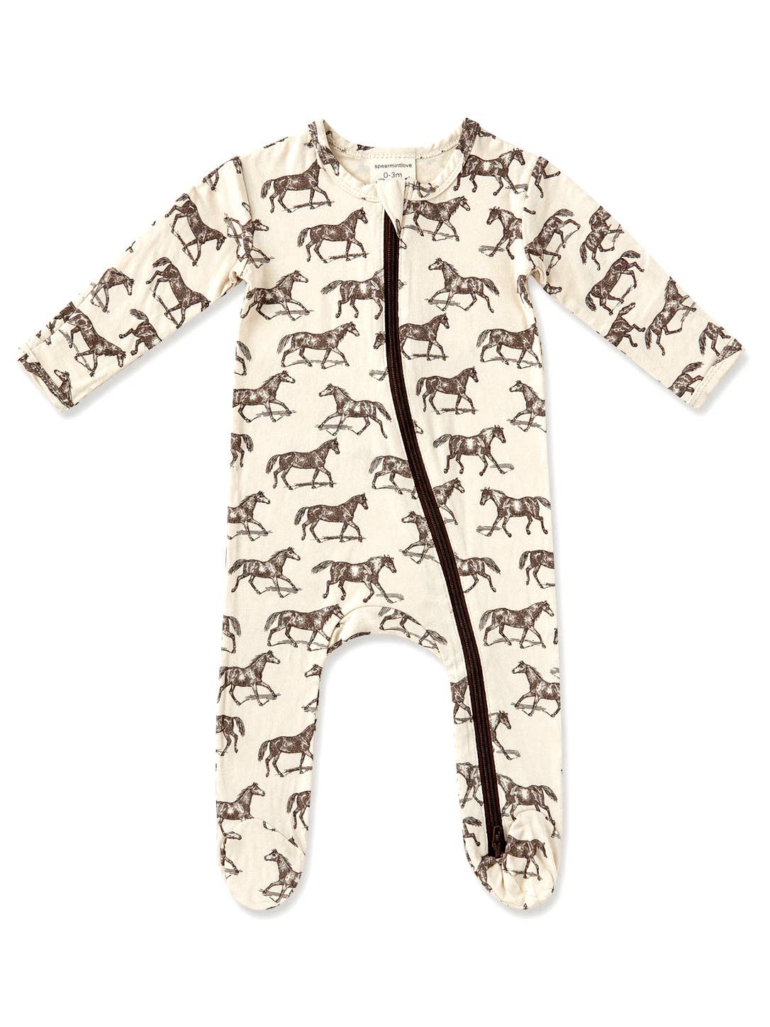 2-Way Zip Footie, Wild Mustang