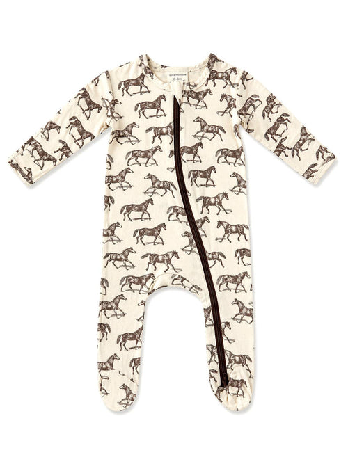 2-Way Zip Footie, Wild Mustang
