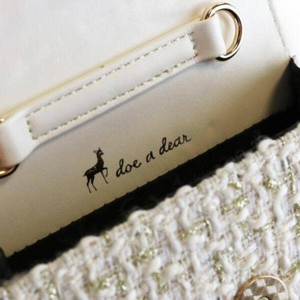 B1305 Floral Appliques Tweed Purse (3 Colors)